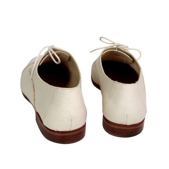 Madewell CREAM WHITE REAL LEATHER ROUND TOE LACE UP LOW HEEL OXFORD SHOES Sz 10 - Picture 5 of 10